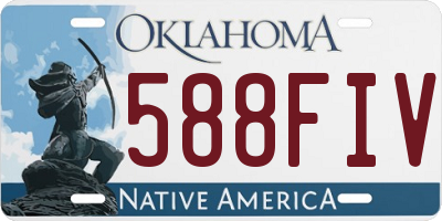 OK license plate 588FIV