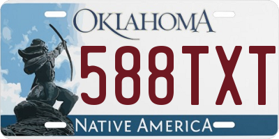 OK license plate 588TXT