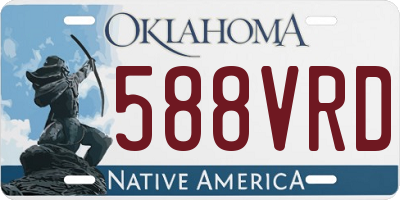 OK license plate 588VRD