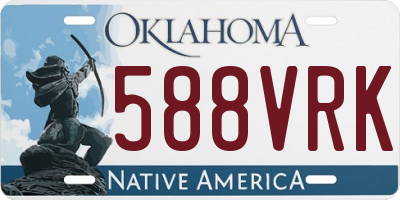 OK license plate 588VRK