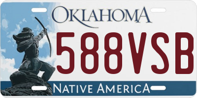 OK license plate 588VSB
