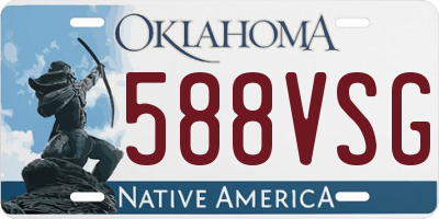 OK license plate 588VSG