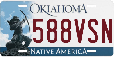 OK license plate 588VSN