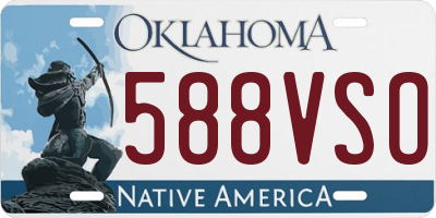 OK license plate 588VSO