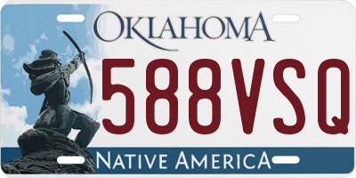 OK license plate 588VSQ