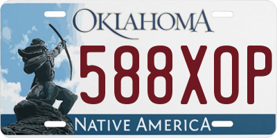 OK license plate 588XOP