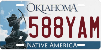 OK license plate 588YAM