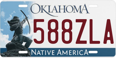 OK license plate 588ZLA