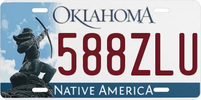 OK license plate 588ZLU