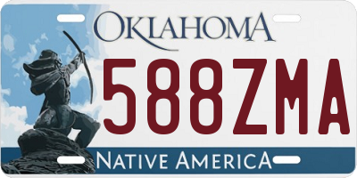 OK license plate 588ZMA