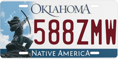 OK license plate 588ZMW