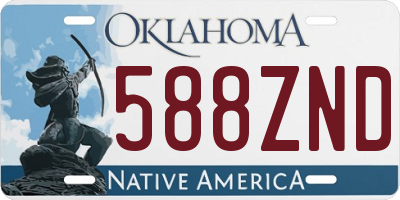 OK license plate 588ZND