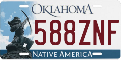 OK license plate 588ZNF