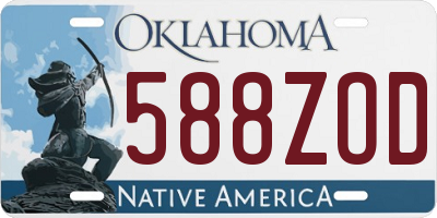 OK license plate 588ZOD