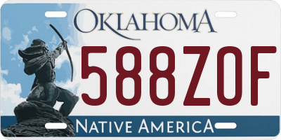 OK license plate 588ZOF