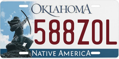 OK license plate 588ZOL