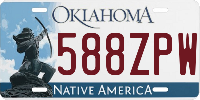 OK license plate 588ZPW