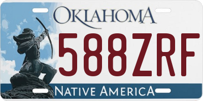 OK license plate 588ZRF