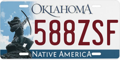 OK license plate 588ZSF