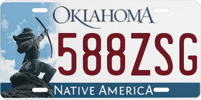 OK license plate 588ZSG