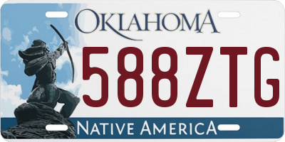 OK license plate 588ZTG