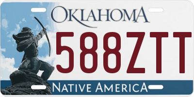OK license plate 588ZTT