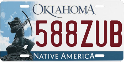 OK license plate 588ZUB