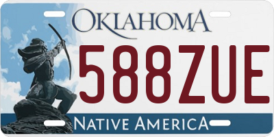 OK license plate 588ZUE