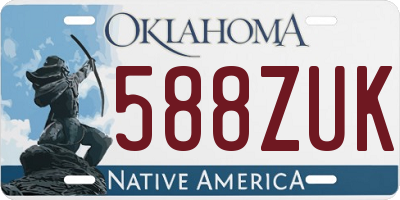 OK license plate 588ZUK