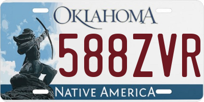 OK license plate 588ZVR