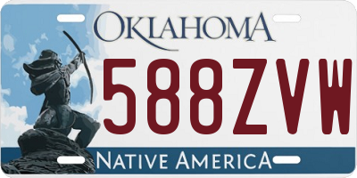 OK license plate 588ZVW