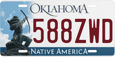 OK license plate 588ZWD