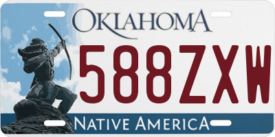 OK license plate 588ZXW