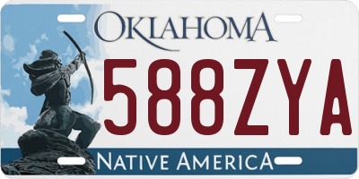 OK license plate 588ZYA