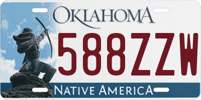 OK license plate 588ZZW