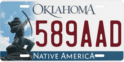 OK license plate 589AAD