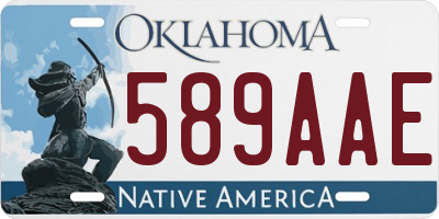 OK license plate 589AAE