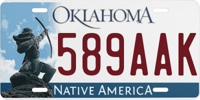 OK license plate 589AAK