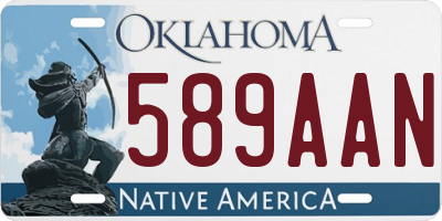 OK license plate 589AAN