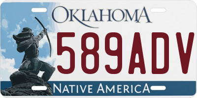 OK license plate 589ADV