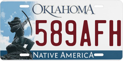 OK license plate 589AFH
