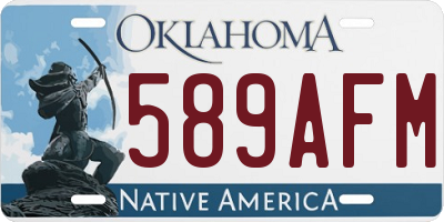 OK license plate 589AFM
