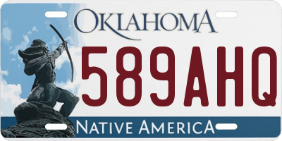 OK license plate 589AHQ