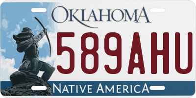 OK license plate 589AHU