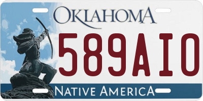 OK license plate 589AIO