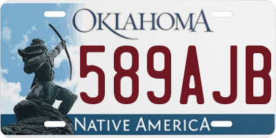 OK license plate 589AJB
