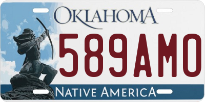 OK license plate 589AMO