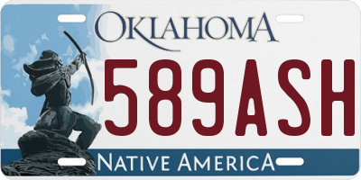 OK license plate 589ASH