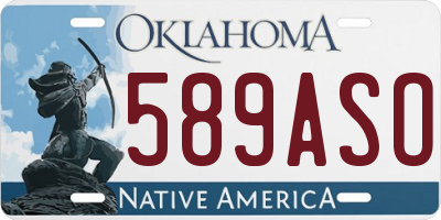 OK license plate 589ASO