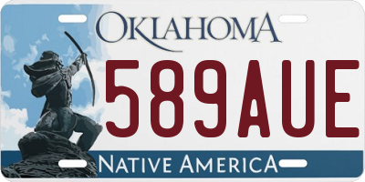 OK license plate 589AUE